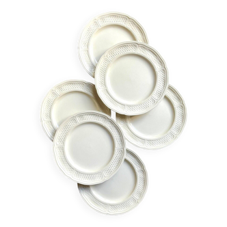 6 Gien flat plates in enameled earthenware, “Pont-aux-Choux” service, circa 1960