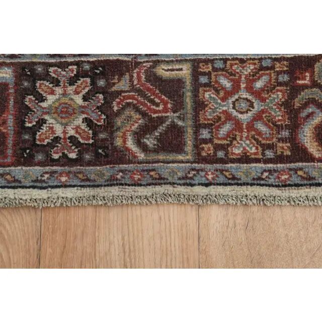 1970s Vintage Turkish Oushak Handmade Wool Cotton Red Runner Rug 78x307