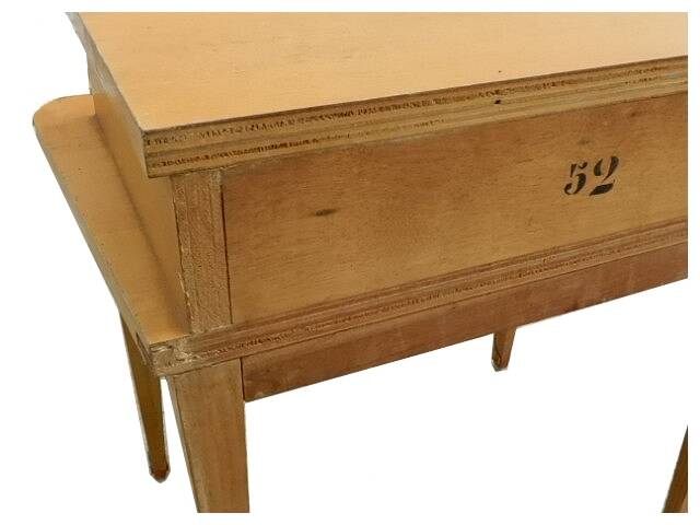 Table de chevet vintage 1950 bois clair