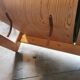 Scandinavian velvet and wood sofa