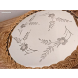 Rattan top and vintage chiseled mirror