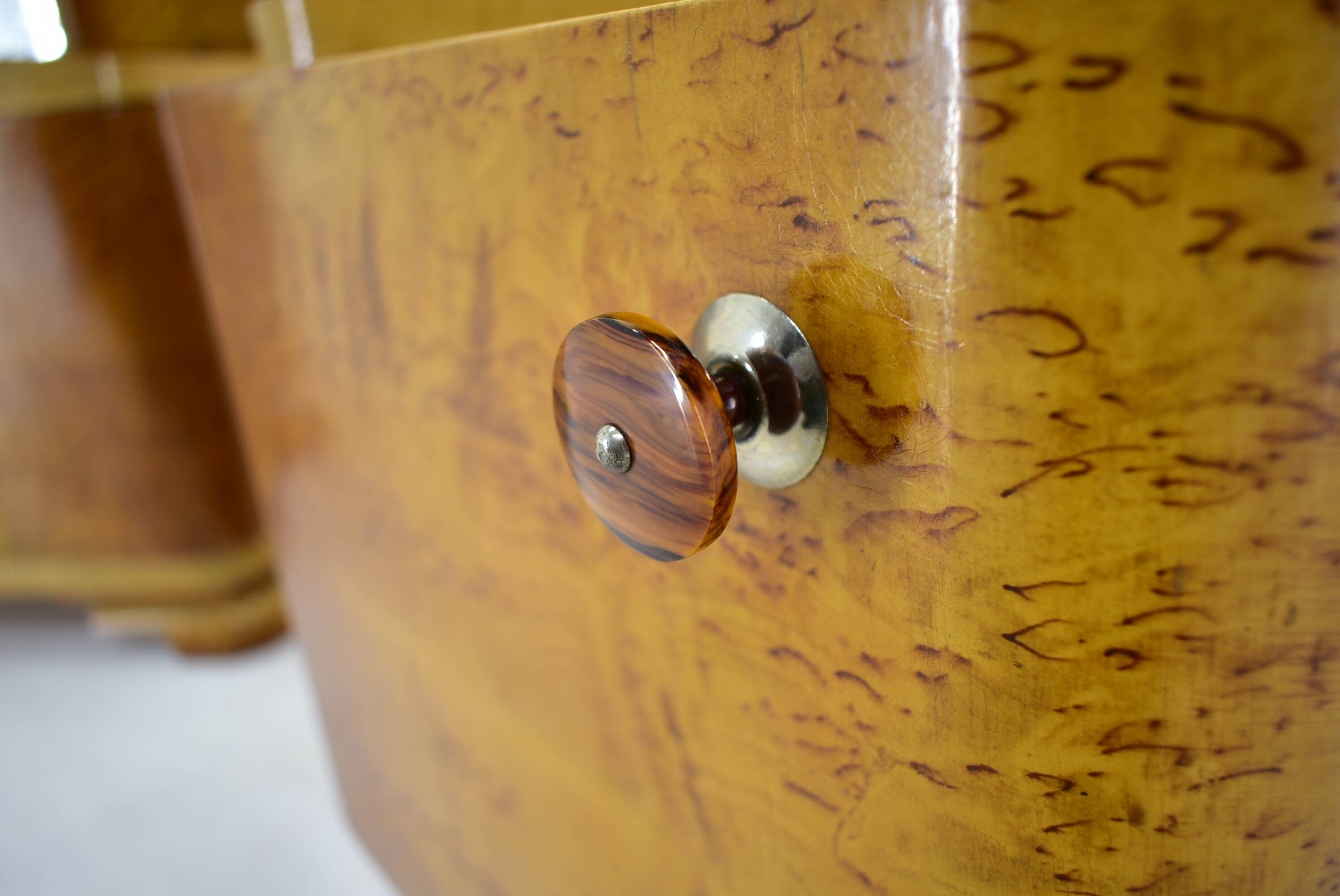 1939s set of Art Deco bedside tables, Czechoslovakia
