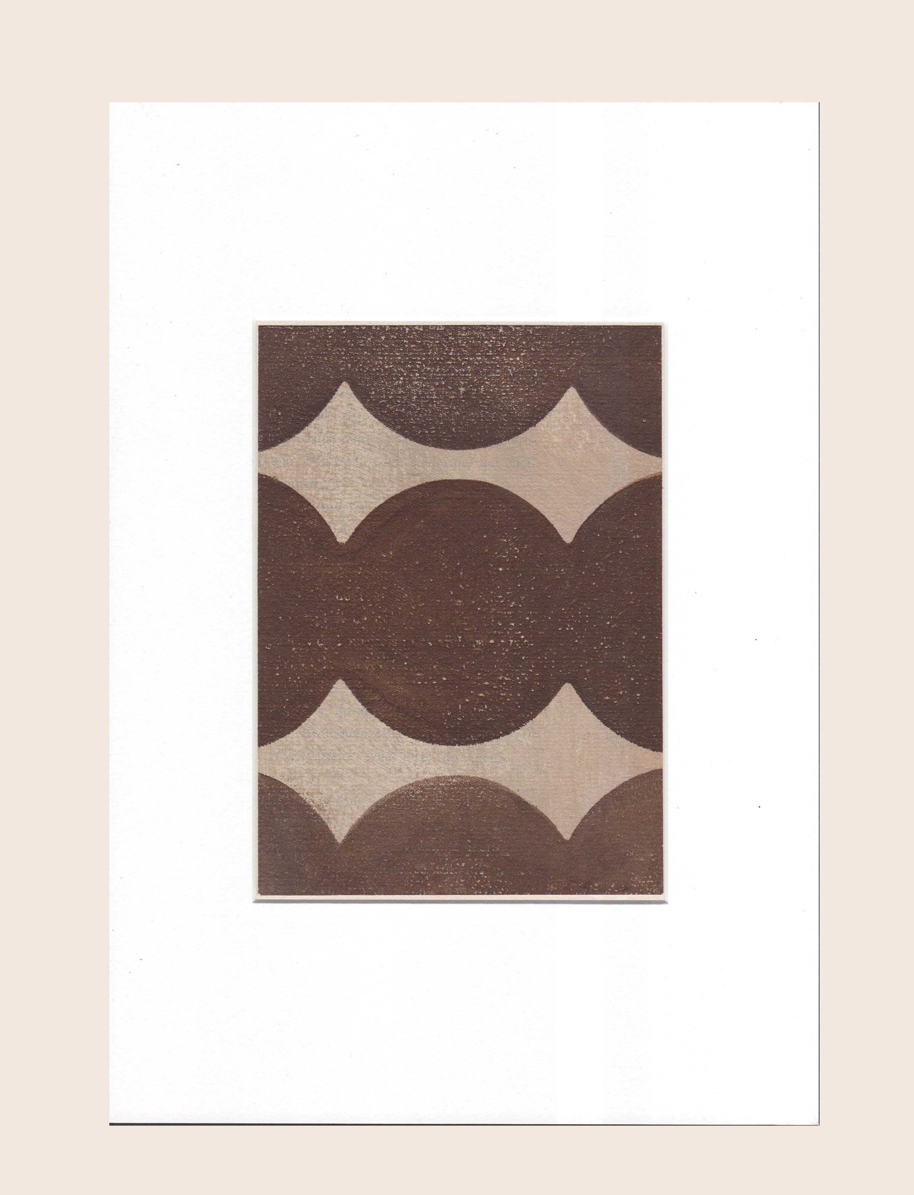 Peinture abstraite sur papier B352 signée Eawy