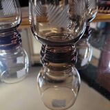 5 Engraved smoked glasses — 70s