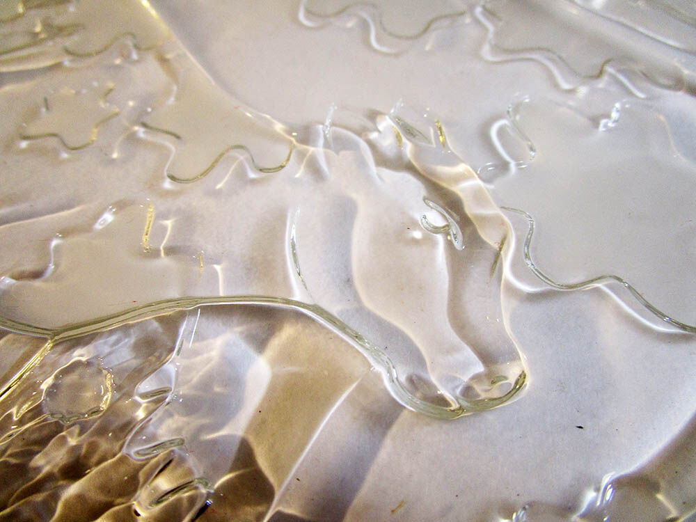 Glass cheese platter and bell