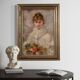 Portrait d'une jeune fille, peinture italienne signée du XXe siècle
