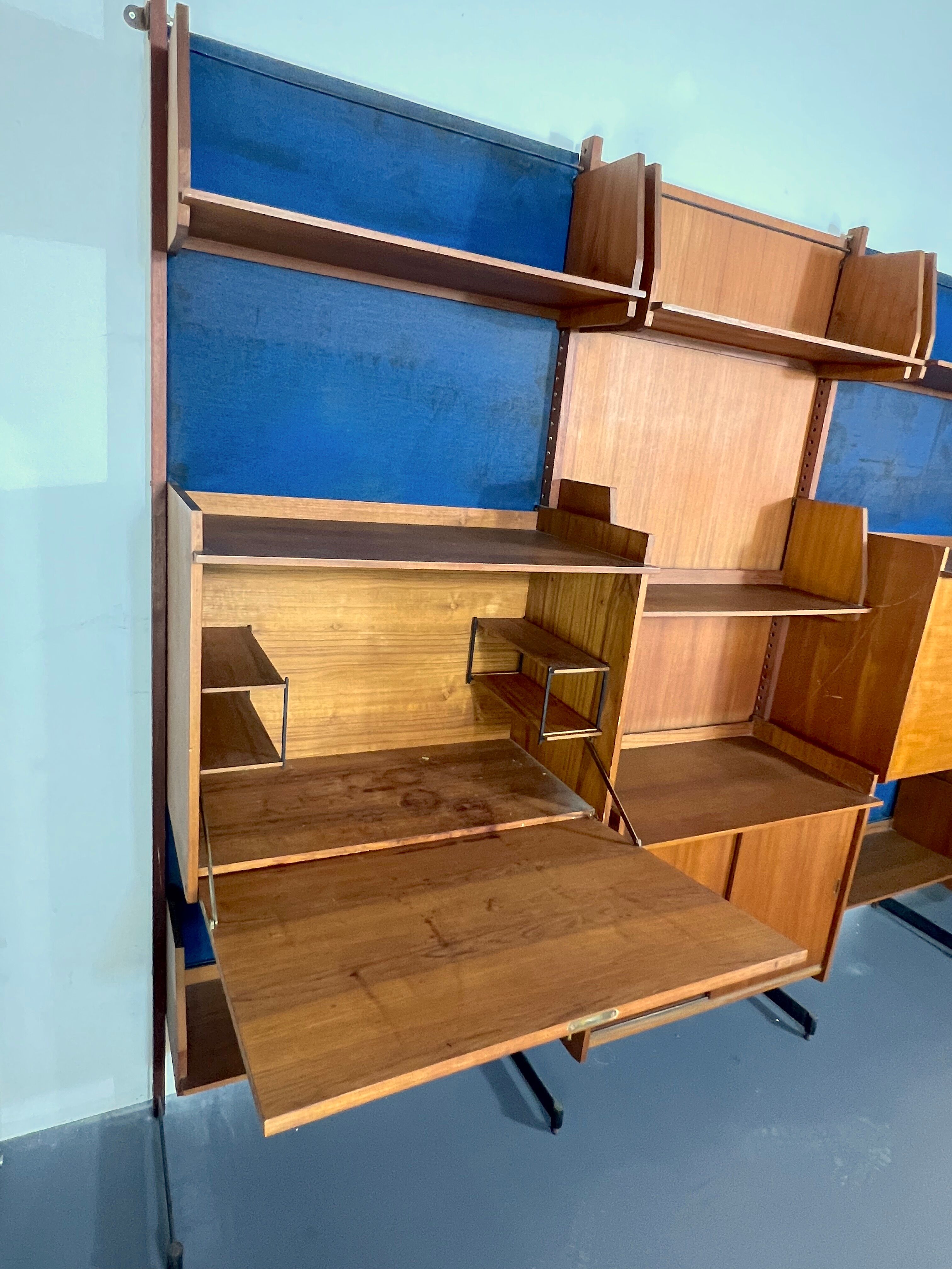 Mid-Century Modern modular wood bookcase from 50s