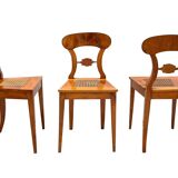 Biedermeier Board Chairs in Cherry Veneer and Mesh, Vienna, 1830s, Set of 6