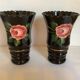 Pair of black opaline vases from the Napoléon III period