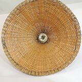 Vintage lampshade pendant light in natural rattan material