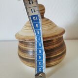 Longchamps beige and brown ceramic sugar bowl