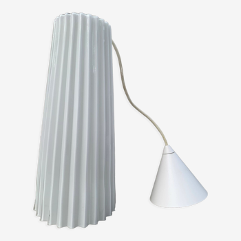 chandelier opaline pendant lamp in pleated glass Ikea Vintage design collection 365 Lunta