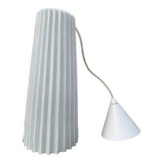 chandelier opaline pendant lamp in pleated glass Ikea Vintage design collection 365 Lunta