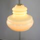 Mid-Century Italian Yellow Glass and Brass Pendant Lamp