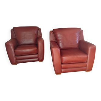 Genuine leather club chairs, nicoletti brand, like new.