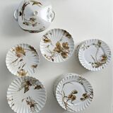 Haviland service plates, dishes on pedestals and soup tureen