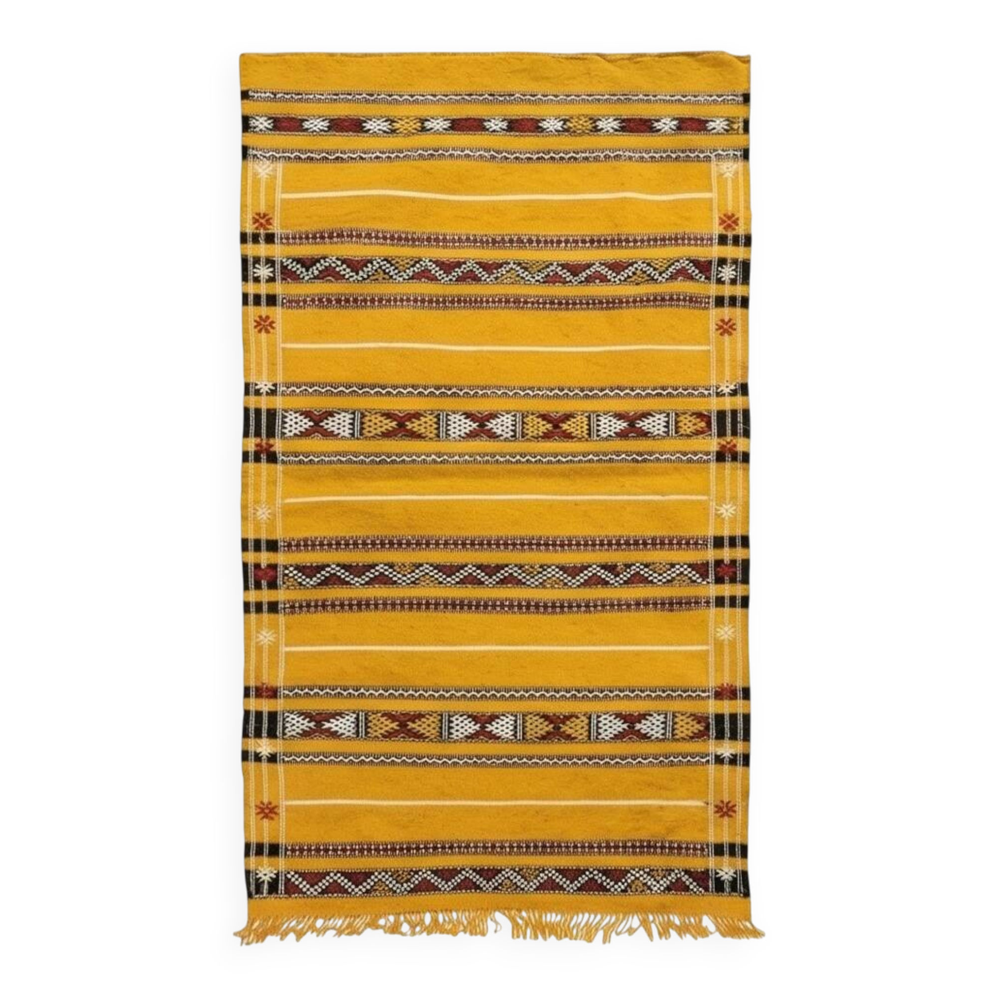 Ethnic yellow Berber rug