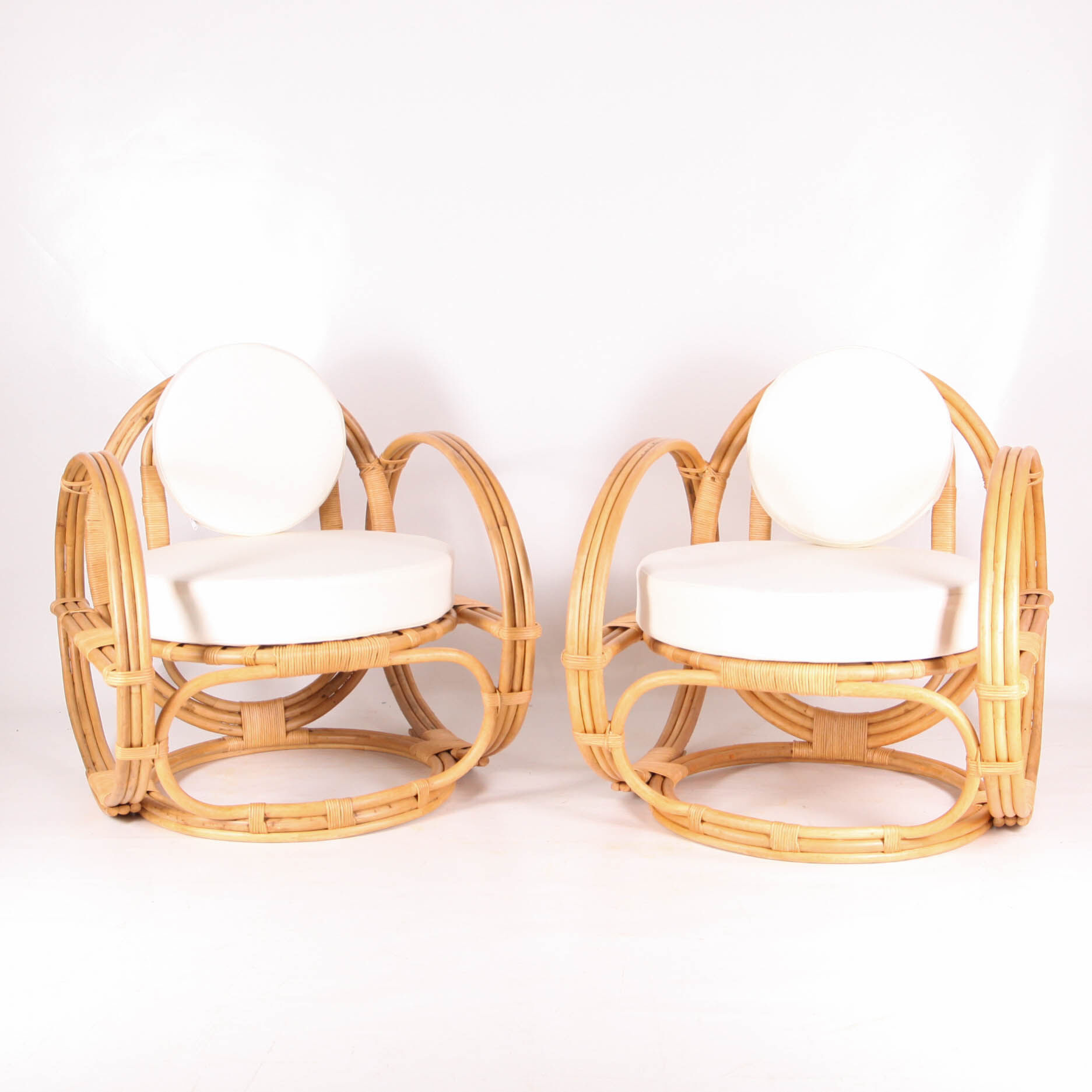 Pair of rattan armchairs
