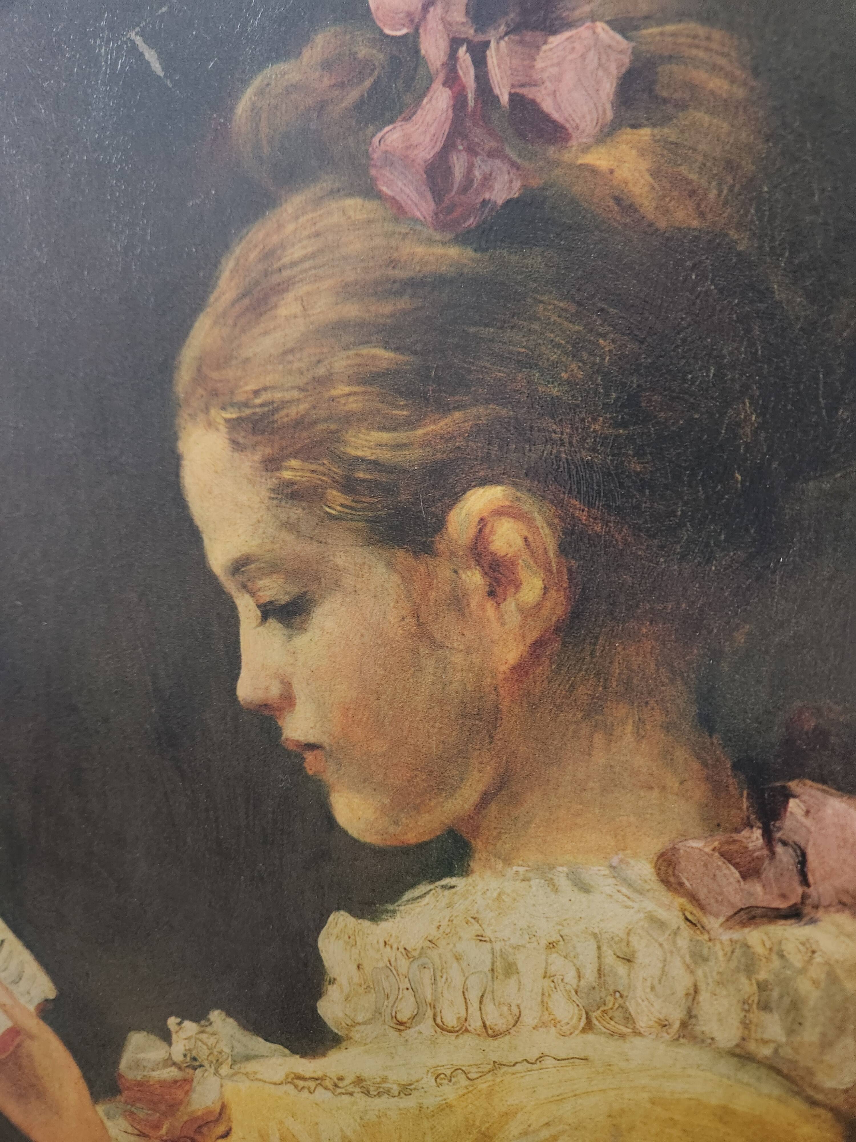 Old Table "The Reader" – Oil on Canvas – 18th Century Style