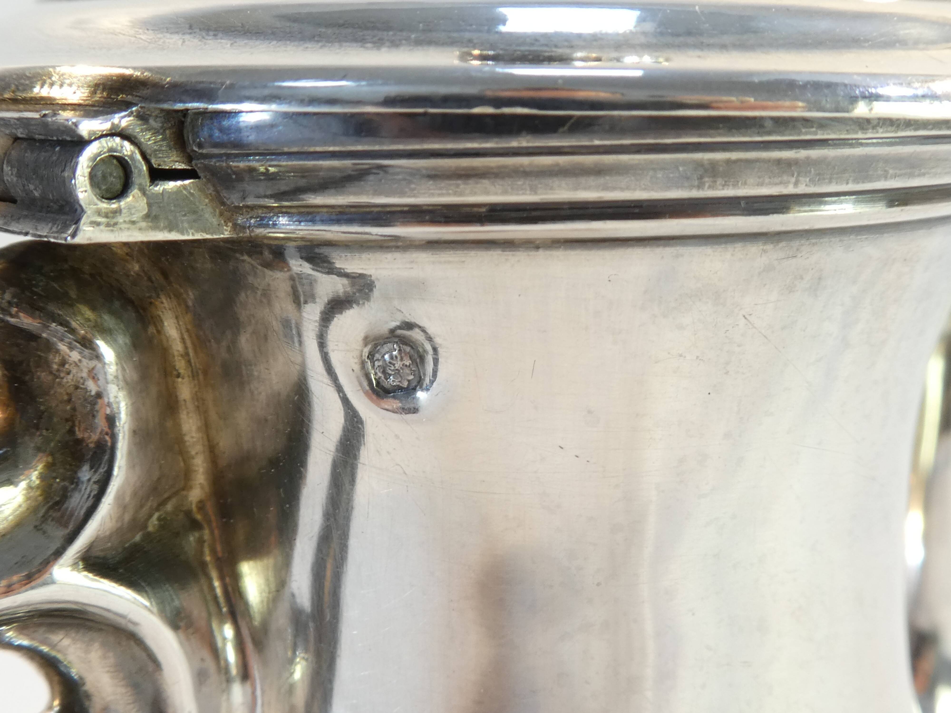 Theiere pourer in solid silver handle in ebene minerve martial fray 19th
