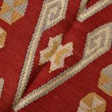 3x5 Red & Mustard Tribal Handmade Vintage Kilim Rug, 95x143Cm