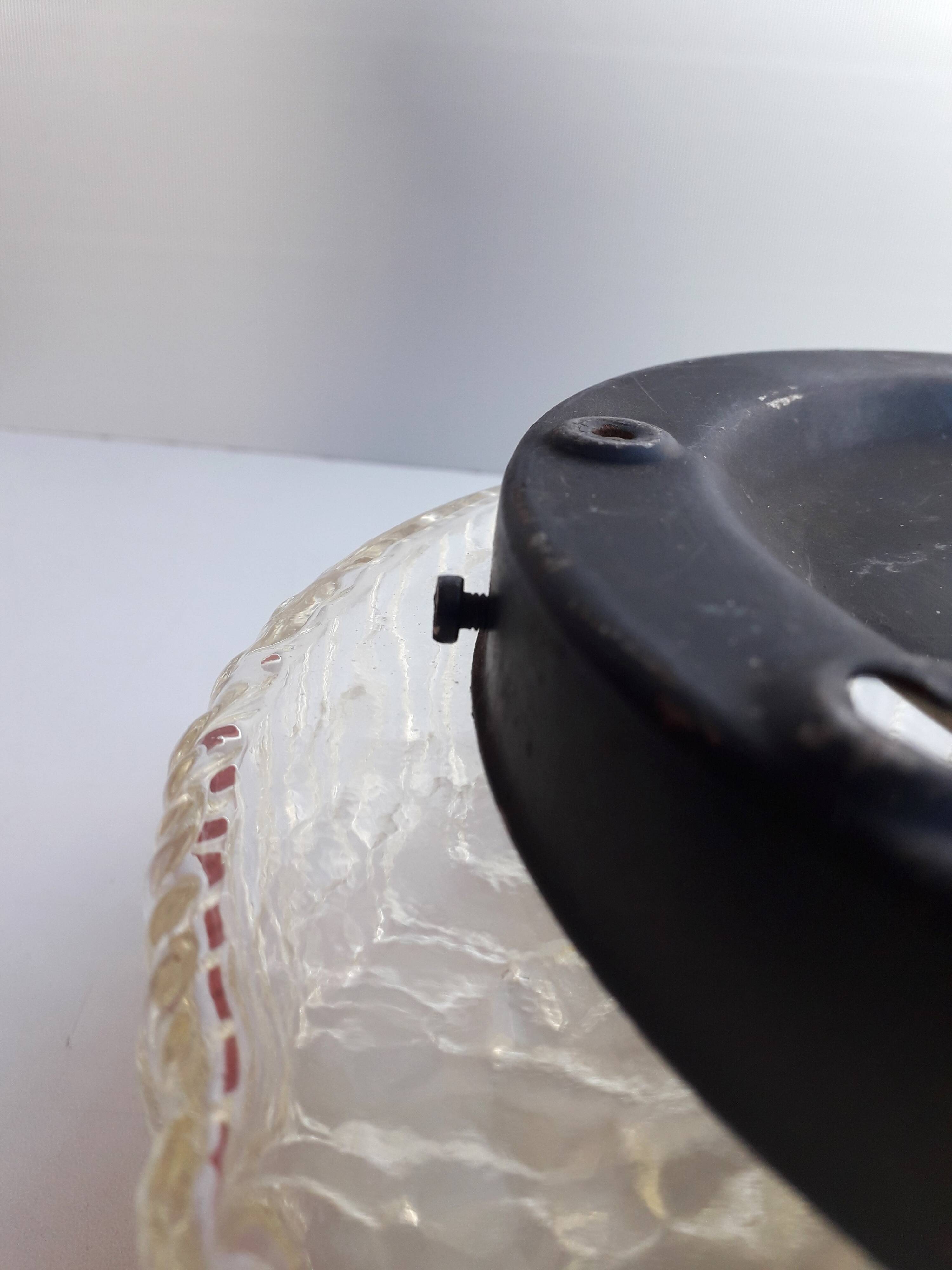 Old ceiling light / wall light - molded glass - 1970