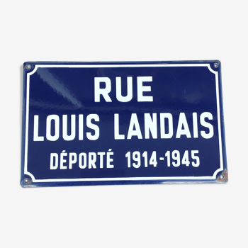 Plaque de rue Louis Landais deporté