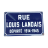 Plaque de rue Louis Landais deporté