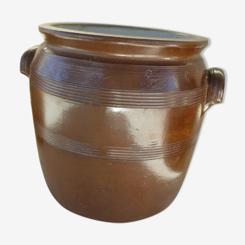 Old grease pot or candied stoneware pot