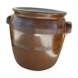 Pot à graisse ou pot à confit en grès