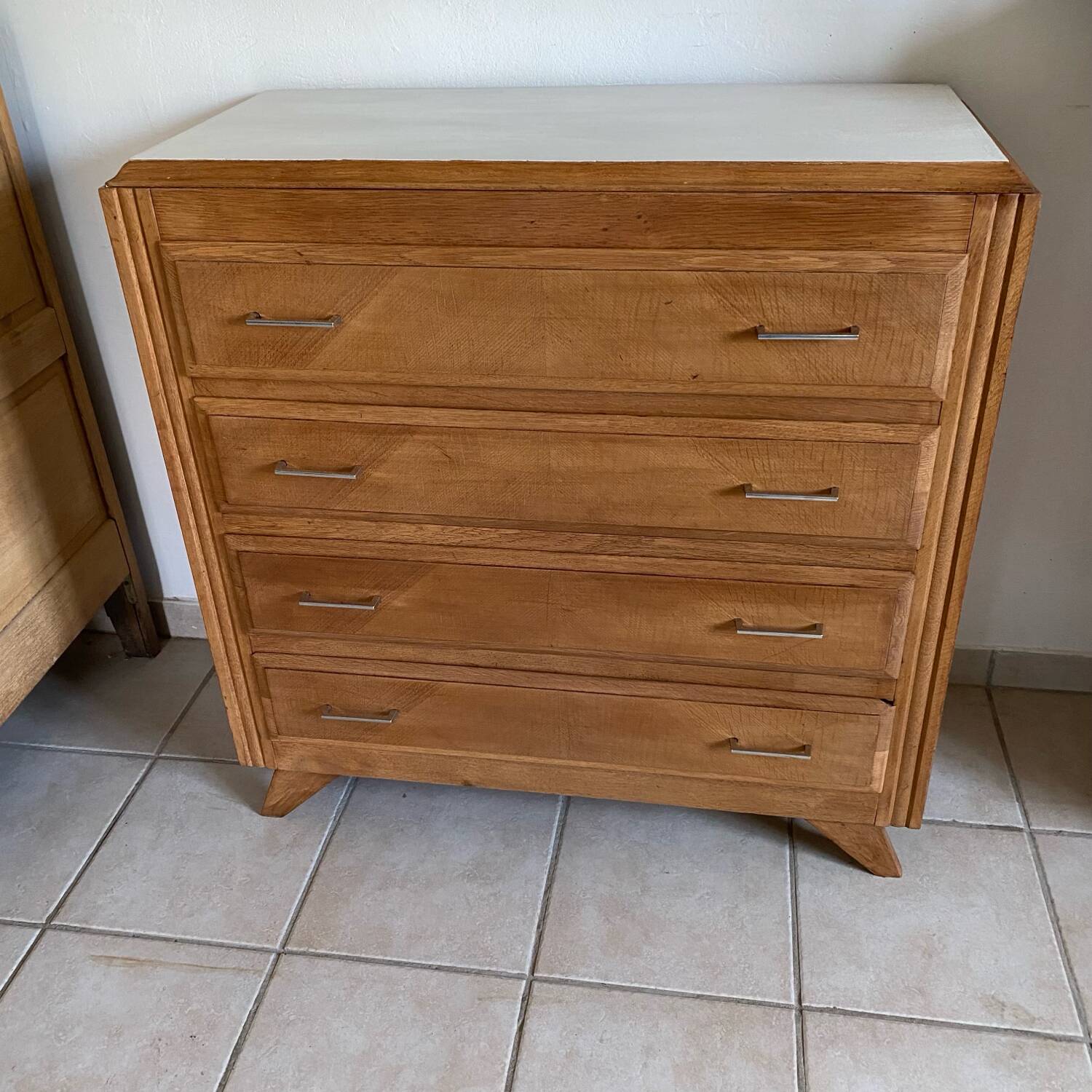 Compass feet chest of drawers