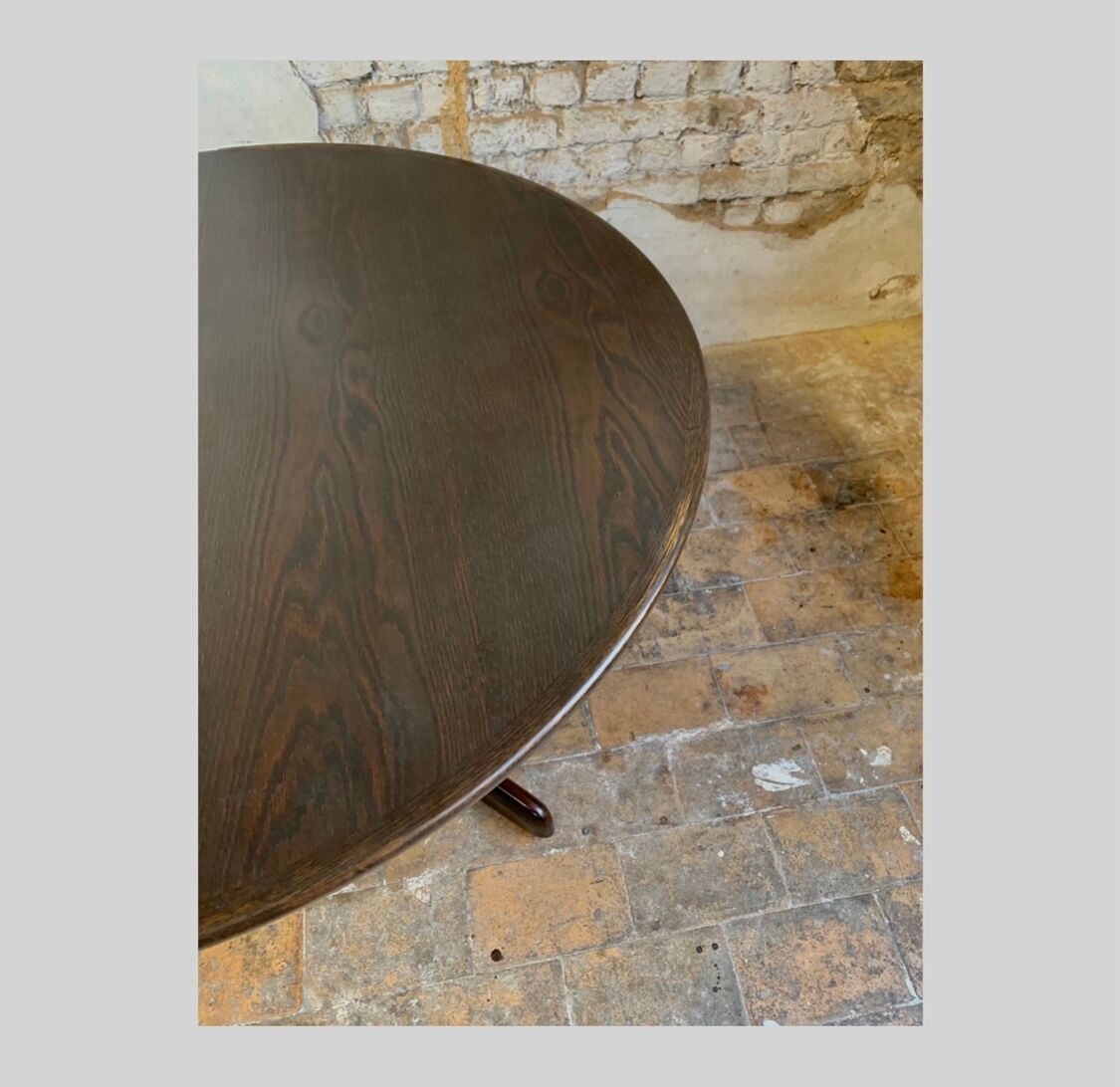 Dark wood extendable dining table, 1970s