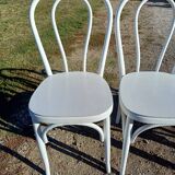 4 Thonet Bistro Chairs Limed Wood White