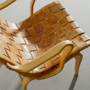 Swedish Mid Century Wooden Leather "Eva" Armchairs Bruno Mathsson, 1970s