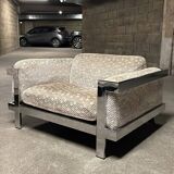 Chrome armchair in the style of Willy Rizzo