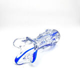 Monumental Murano Vase - Cobalt Blue & Crystal - Organic Design 70s