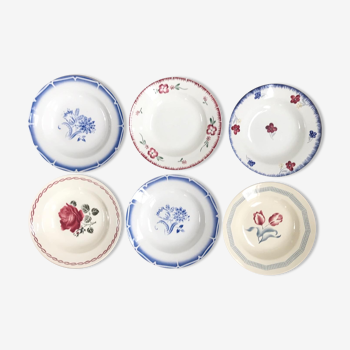 Lot de 6 assiettes creuses anciennes