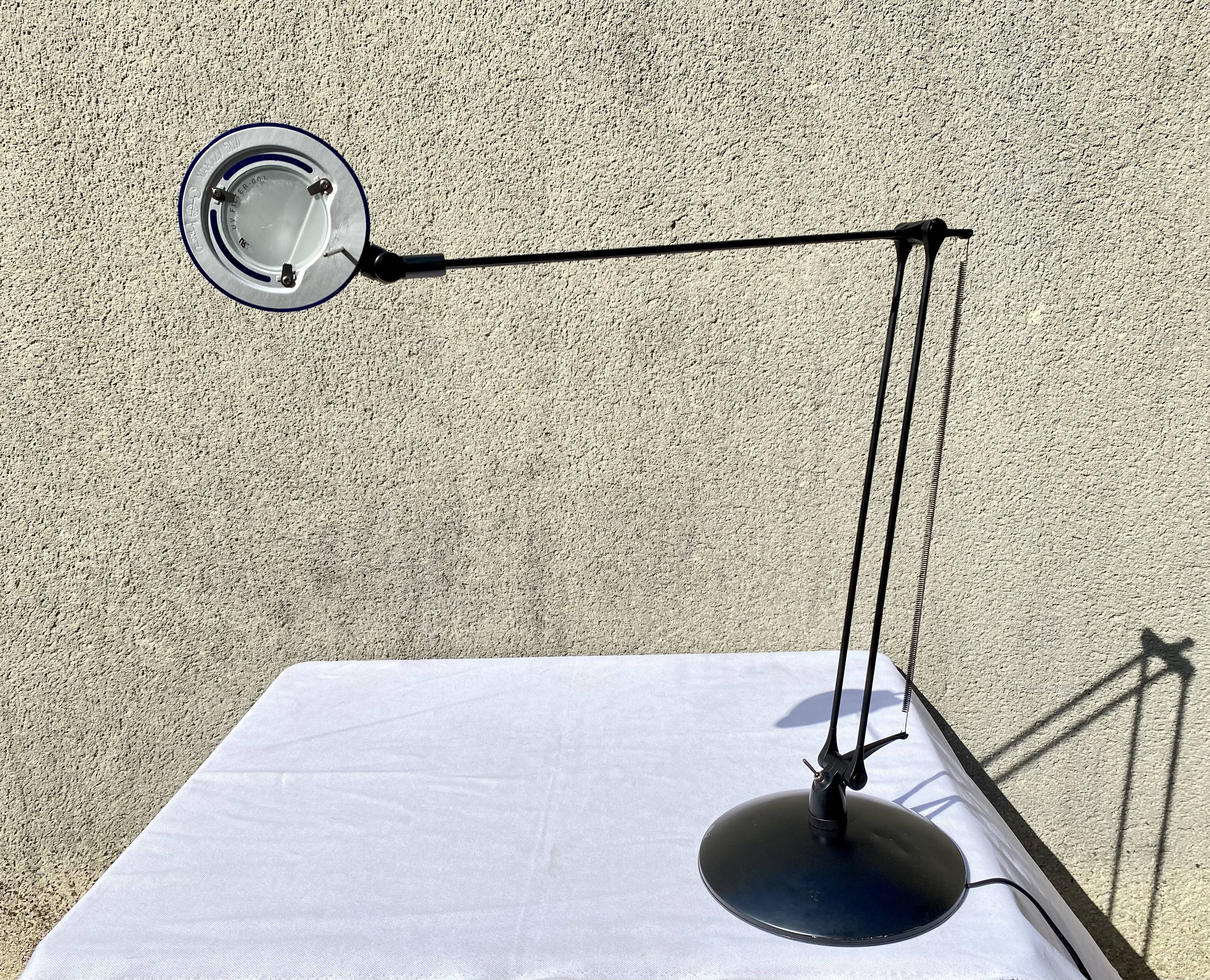 Large desk lamp manade France design Philippe Stephant vintage 90
