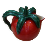 Vallauris enamelled ceramic trompe l'oeil jug with tomato and vegetable