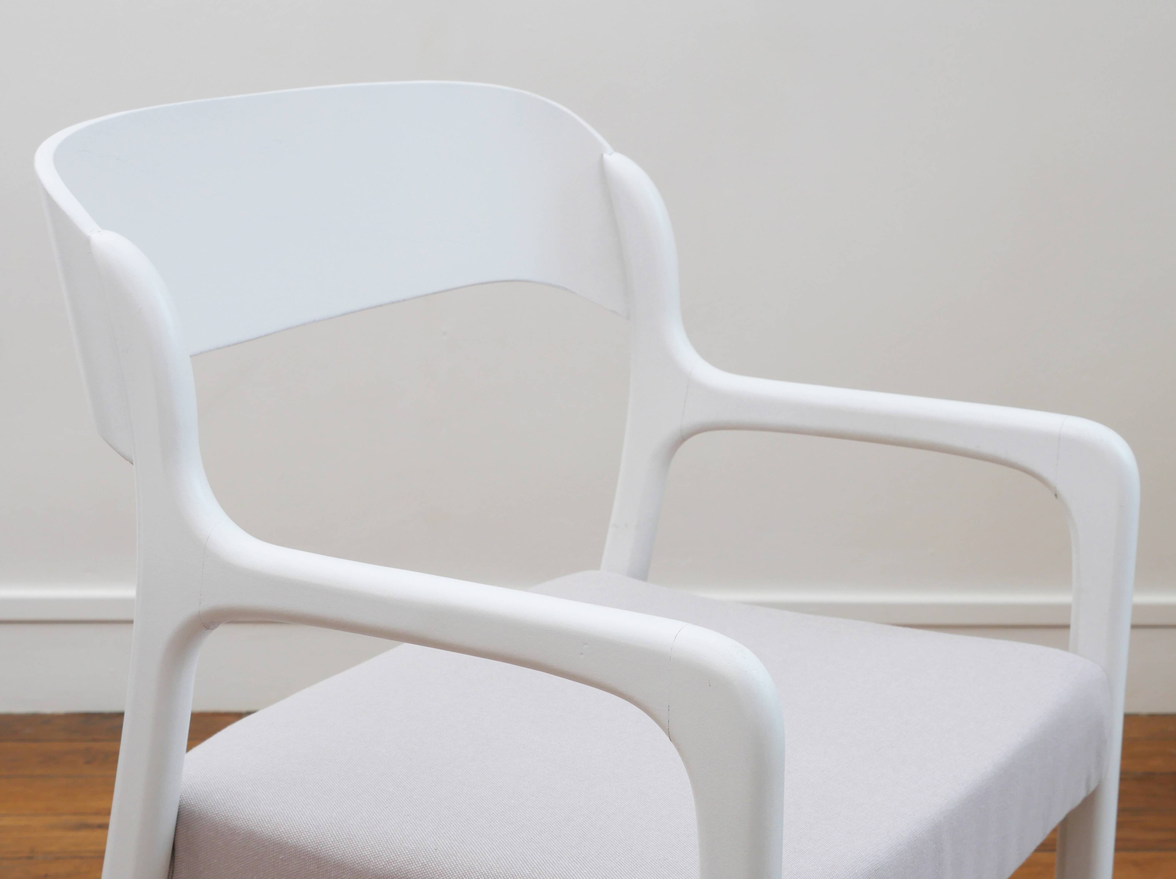 Baumann Sleigh Armchair - Restored - Fabric, foam & straps: new