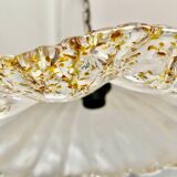 Suspension Murano frosted glass with orange splashes