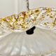 Suspension Murano frosted glass with orange splashes