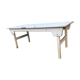 Old table in foldable wood painted white