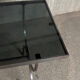 Modernist console in brushed steel and smoked glass - 1970
