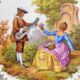 Assiette limoges porcelaine courting couple