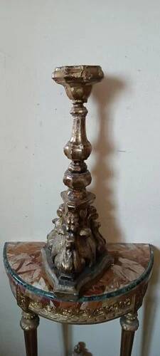Ancien Chandelier En Bois Sculpté Style Baroque Fine 600 Toscane