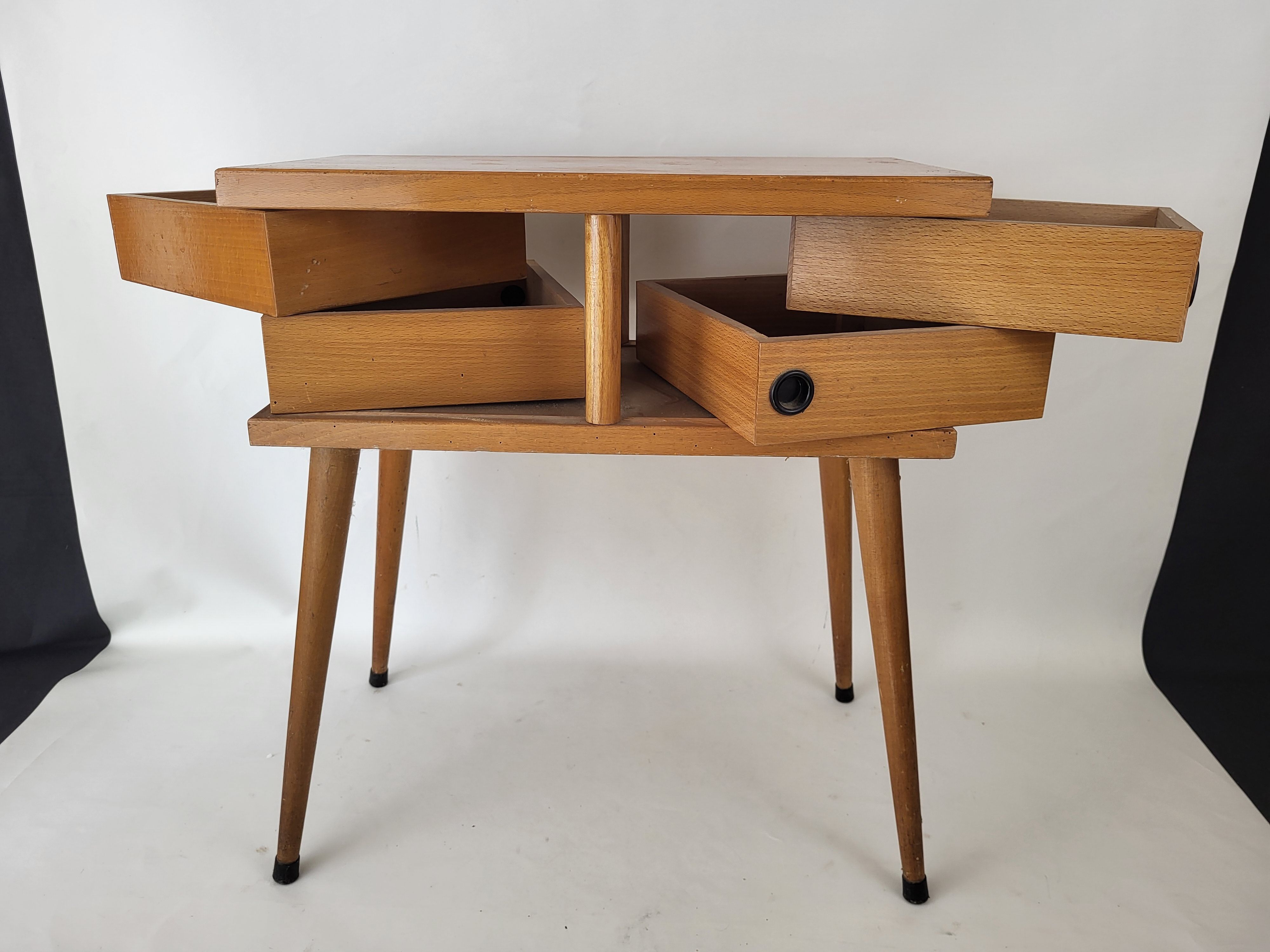 Worker with drawers feet spindle 60s Wood