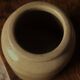 Grey beige round glazed stoneware pot