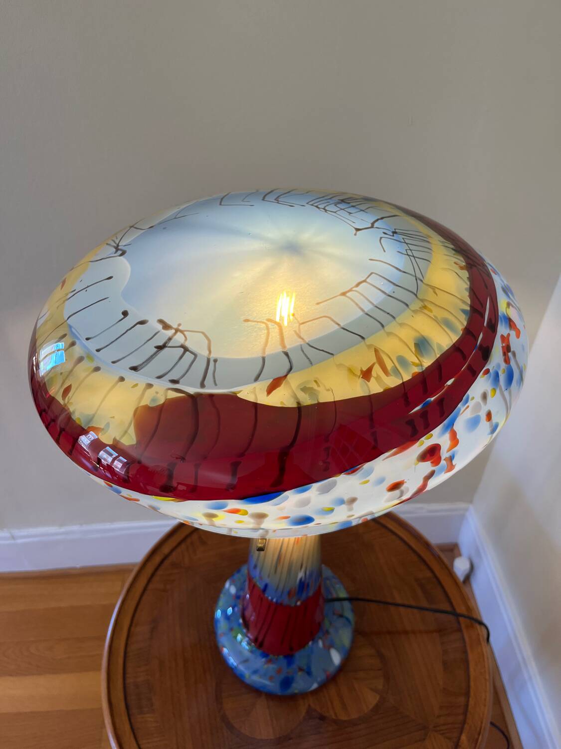XL glass mushroom lamp