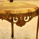 Antique gilded rococo gueridon with 2 onyx tops – Napoleon III